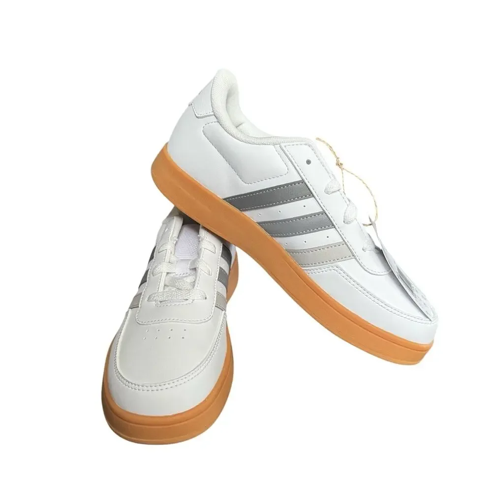 Adidas Breaknet 2.0 K White Gray Stripe Gum Sole Sneakers Youth 4.5 / Women’s 6